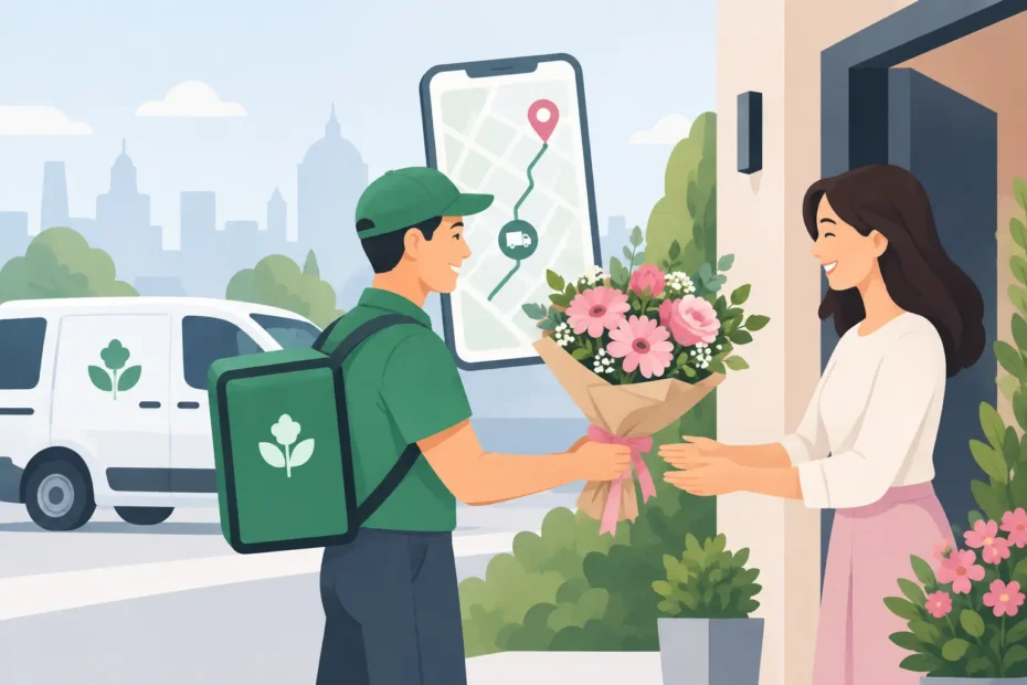 Tecnologia consegne floreali per fiori puntuali