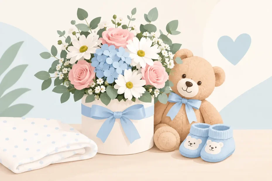 Un esempio regalo floreale neonato che emoziona